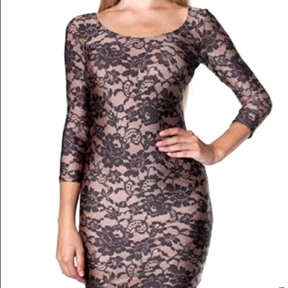 American Apparel Nylon Lace Print Dress - Size M